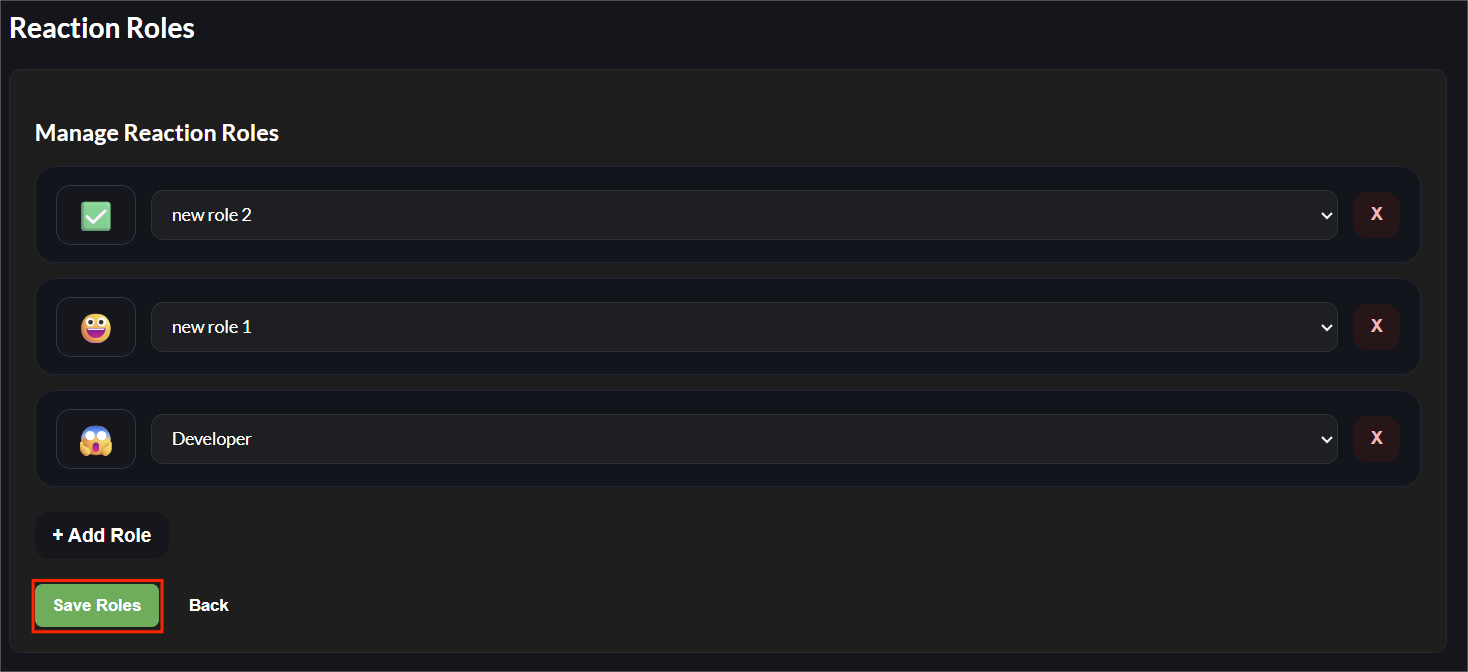 Add roles to embed menu