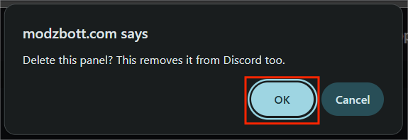 Confirming embed deletion