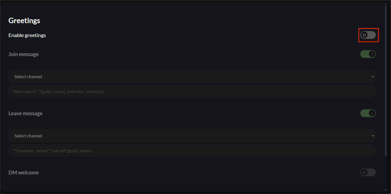 Enabling the Greetings Module