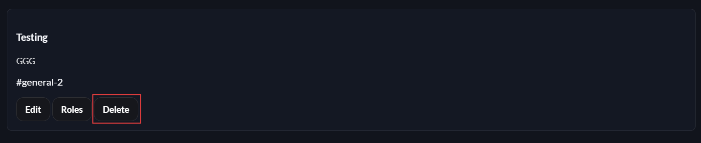 Delete panel button