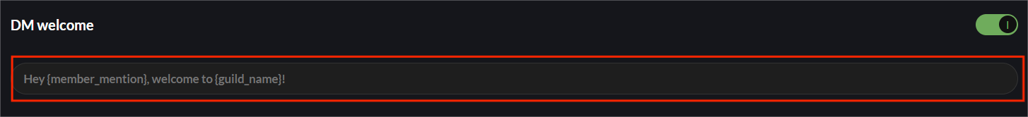 Setting a welcome DM