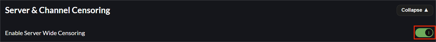 Toggling the censoring module