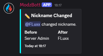 Nickname changed Example