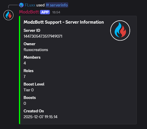 Server info example